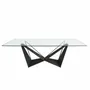 Dining Tables - Rectangular tempered glass and black steel dining table - ANGEL CERDÁ
