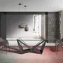 Dining Tables - Rectangular tempered glass and black steel dining table - ANGEL CERDÁ