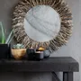 Miroirs - Le Miroir Raffia Fringe - Noir Naturel - L - BAZAR BIZAR LIVING