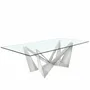 Dining Tables - Rectangular tempered glass and chrome-plated steel dining table - ANGEL CERDÁ
