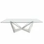 Dining Tables - Rectangular tempered glass and chrome-plated steel dining table - ANGEL CERDÁ