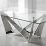 Dining Tables - Rectangular tempered glass and chrome-plated steel dining table - ANGEL CERDÁ