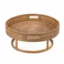 Platter and bowls - The Rattan Rise Tray - Natural Brown - BAZAR BIZAR LIVING