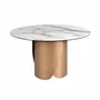 Dining Tables - Round dining table with porcelain marble top and bronze-colored steel - ANGEL CERDÁ