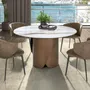 Dining Tables - Round dining table with porcelain marble top and bronze-colored steel - ANGEL CERDÁ
