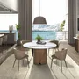 Dining Tables - Round dining table with porcelain marble top and bronze-colored steel - ANGEL CERDÁ