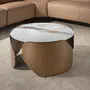 Tables basses - Table basse ronde en marbre porcelainé et acier couleur bronze - ANGEL CERDÁ