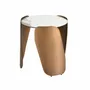 Other tables - Round corner table in porcelain marble and bronze-coloured steel - ANGEL CERDÁ