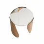 Other tables - Round corner table in porcelain marble and bronze-coloured steel - ANGEL CERDÁ