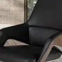Chaises - Fauteuil de bureau pivotant en similicuir noir - ANGEL CERDÁ
