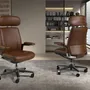 Chairs - Brown leatherette Swivel Office Chair - ANGEL CERDÁ