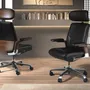 Chairs - Black leatherette Swivel Office Chair - ANGEL CERDÁ