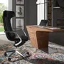 Chaises - Fauteuil de bureau pivotant en similicuir noir - ANGEL CERDÁ