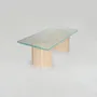 Tables basses - TRAVERTINE - GLASS COFFEE TABLE 'BRUT' - KIWANO CONCEPT
