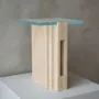 Tables basses - TRAVERTINE - GLASS SIDE TABLE 'LLOYD' - KIWANO CONCEPT