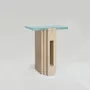 Tables basses - TRAVERTINE - GLASS SIDE TABLE 'LLOYD' - KIWANO CONCEPT