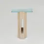 Tables basses - TRAVERTINE - GLASS SIDE TABLE 'LLOYD' - KIWANO CONCEPT