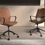 Chairs - Brown leatherette  swivel office chair - ANGEL CERDÁ