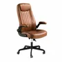 Chairs - Brown leatherette  swivel office chair - ANGEL CERDÁ