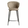 Stools - Stool upholstered in mottled brown fabric - ANGEL CERDÁ