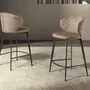 Stools - Stool upholstered in mottled brown fabric - ANGEL CERDÁ