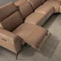 Canapés - Canapé d´angle relax modulaire droit en cuir marron - ANGEL CERDÁ