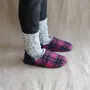 Chaussettes - JAPAN MADE Reversible room shoes / Shaggy Tartan × Micro Boa - MERIPPA
