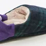 Chaussettes - JAPAN MADE Reversible room shoes / Shaggy Tartan × Micro Boa - MERIPPA