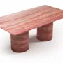 Tables Salle à Manger - Jaspura - Tables à manger - Travertin Rouge - 180X90X75 cm - STONE VALLEY