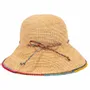 Hats - RAFFIA CLOCHE HAT with multicolored edge - TRAVAUX EN COURS...