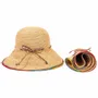 Hats - RAFFIA CLOCHE HAT with multicolored edge - TRAVAUX EN COURS...