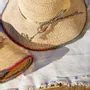 Hats - RAFFIA CLOCHE HAT with multicolored edge - TRAVAUX EN COURS...