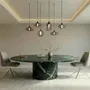 Dining Tables - Ocel - Dining Tables - Verde Alpi Marble - 150X150X75 cm - STONE VALLEY