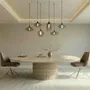 Dining Tables - Ocel - Dining Tables - Classic Travertine - 150X150X75 cm - STONE VALLEY