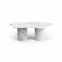 Tables de jardin - Nunoca - Tables basses - Marbre Statuario Michelangelo Carrara - 110X70X40 cm - STONE VALLEY
