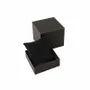 Gifts - Black grained cardboard bracelet case, black suede-like cushion - LAVAL 1878