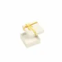 Gifts - White iridescent cardboard trinket tray with a gold embossed printed bow - LAVAL 1878