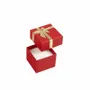 Gifts - Matte red cardboard ring box, gold-printed hot foil stamped bow - LAVAL 1878
