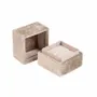 Cadeaux - Écrin bague carré velours synthétique beige - LAVAL 1878