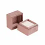 Gifts - Square ring box in old rose synthetic velvet - LAVAL 1878