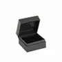 Cadeaux - Écrin bague/boucles d'oreilles carton aspect gommé à charnière noir - LAVAL 1878