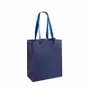 Gifts - Dark blue matte paper bags, ribbon handles, 16 x 8 x H 19cm, 190g (x12) - LAVAL 1878