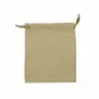 Gifts - 100% cotton purses with light khaki satin ribbons, 12 x 14cm (x5) - LAVAL 1878