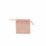 Cadeaux - Bourses lin vieux rose avec cordelettes coton rose clair 7 x 7cm (x5) - LAVAL 1878