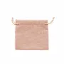 Cadeaux - Bourses lin vieux rose cordelettes coton rose clair 11 x 10cm (x5) - LAVAL 1878