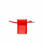 Gifts - Red synthetic organdy voile purses, 7 x 7cm (x10) - LAVAL 1878
