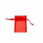 Gifts - Red synthetic organdy voile purses, 9 x 9cm (x10) - LAVAL 1878