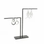 Gifts - Matte black metal display stand with 2 branches for 8 pairs of earrings. - LAVAL 1878