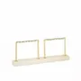 Gifts - Two-arched display stand for 6 pairs of earrings, gold-plated metal and marble, 9cm high - LAVAL 1878