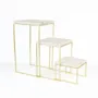 Gifts - Set of 3 nesting side tables - Gold metal legs - White marble top - LAVAL 1878
